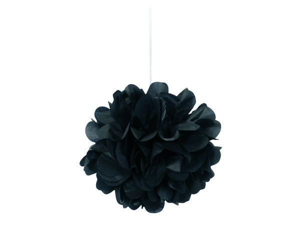 Mini Pompom - Silkepapir- Sort 3 Papirdekorasjoner - 23cm