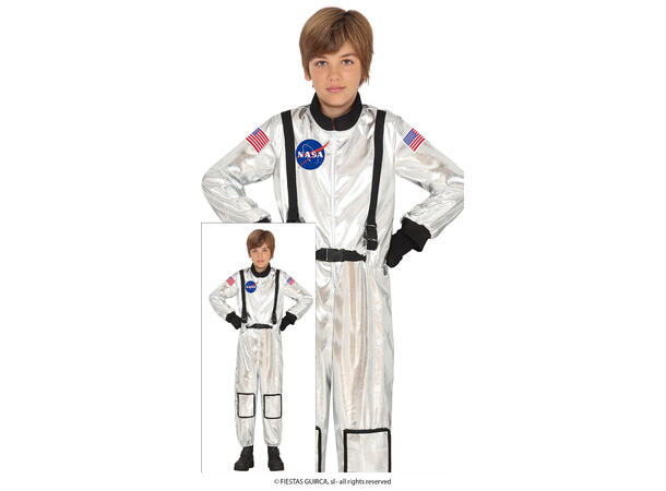 NASA Astronatut - Sølv - Onepiece 1 Barnekostyme - Str 5-6 År (123cm) 