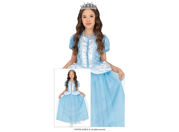 Prinsessekjole - Lyseblå 1 Barnekostyme - Str 7-9 År (137cm) 