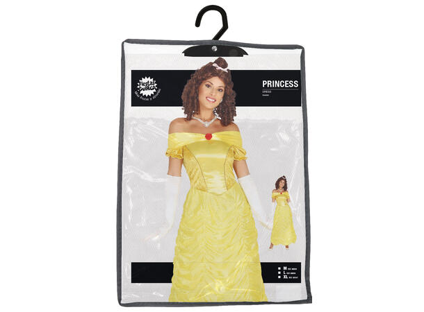 Prinsessekjole - gul 1 Damekostyme - Str 44-46 (XL) 