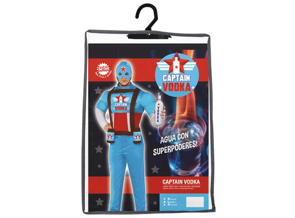 Superhelt - Captain Vodka 1 Herrekostyme - Str 54-56 (XL) 