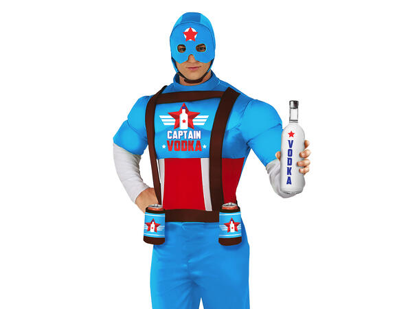 Superhelt - Captain Vodka 1 Herrekostyme - Str 54-56 (XL) 