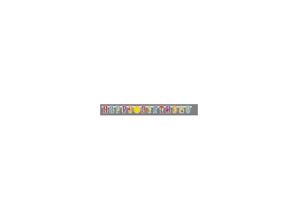 "Happy Birthday" 1 Leddbanner i papir - 2,13m