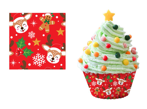 Cupcakeformer - Reinsdyr 50 Cupcakaeformer i papir - 5cm 