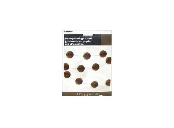 Ensfarget - Gull 1 Papirgirlander mini honeycomb - 214cm