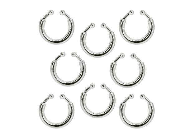Falske piercingringer - Sølv 8 Piercing ringer i plast 