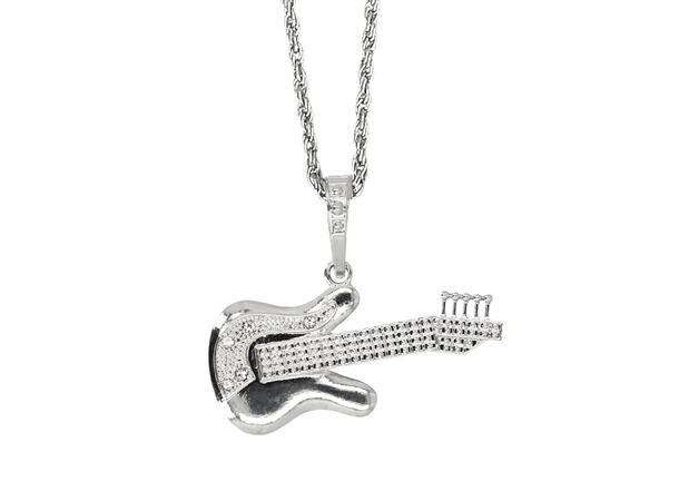Halskjede i sølv - El-gitar 1 Halskjede i metall 