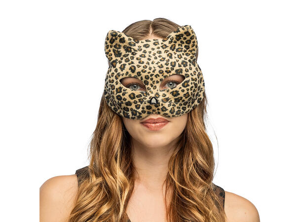 Halvmaske - Felline - Leopard 1 Halvmaske til voksen 