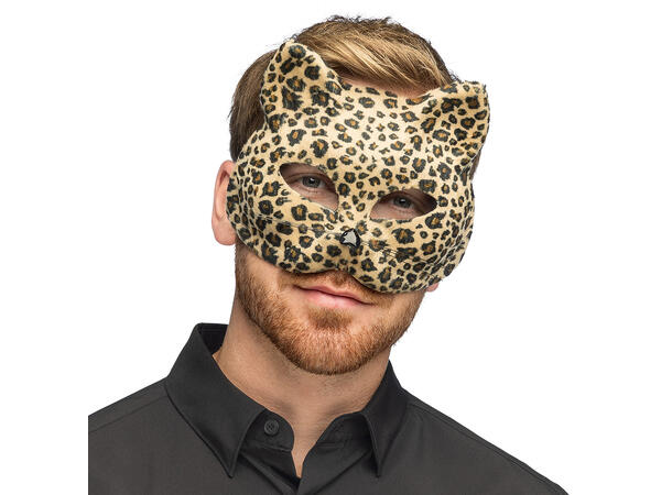 Halvmaske - Felline - Leopard 1 Halvmaske til voksen 