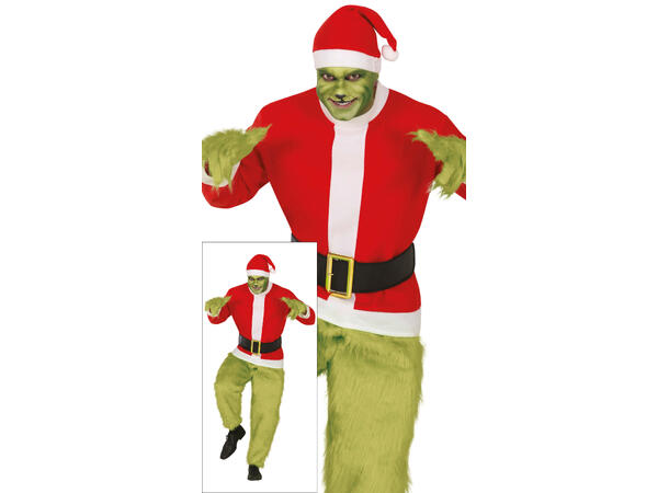 Herrekostyme - Grinch - De-Luxe 1 Herrekostyme - Str 52-54 (L) 