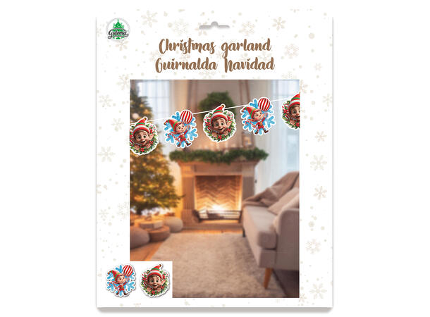 Julebanner - Alver 1 Blokkbanner i papir - 3m (16x16cm) 