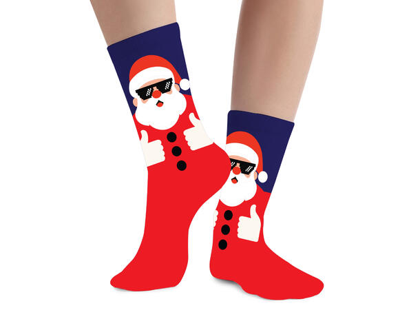 Julesokker til barn - Cool Santa 1 Par bomullssokker - Str 28-35 