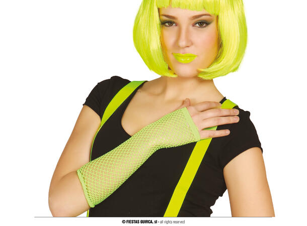Lange nettinghansker - Neon Grønn 1 Par fingerløse hansker - 26cm 