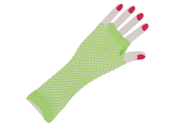 Lange nettinghansker - Neon Grønn 1 Par fingerløse hansker - 26cm 