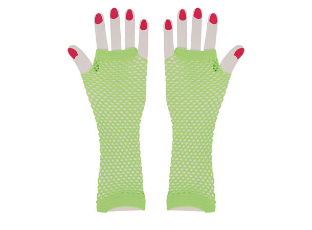 Lange nettinghansker - Neon Grønn 1 Par fingerløse hansker - 26cm 