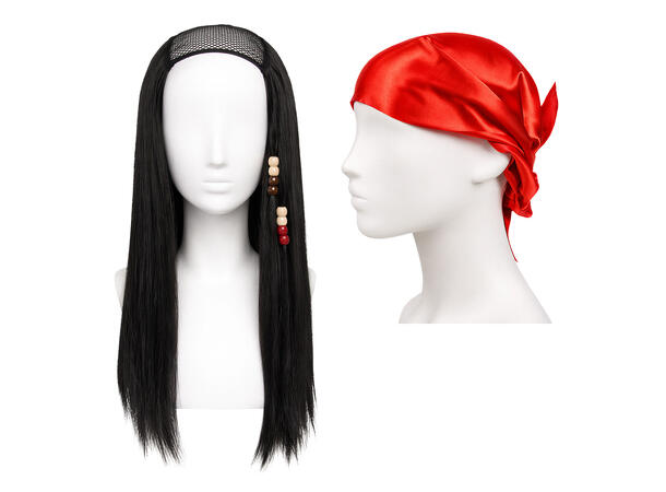 Parykk - Pirat Victoria m/bandana 1 Dameparykk - Onesize 