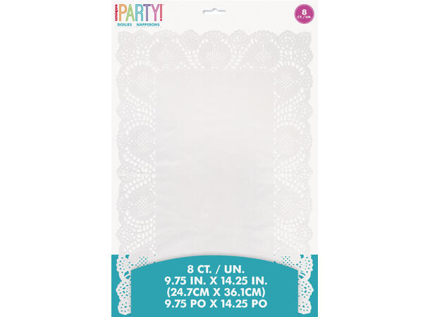 Pynteservietter - Hvit 8 Pynteservietter ( Doilies) - 25x36cm 