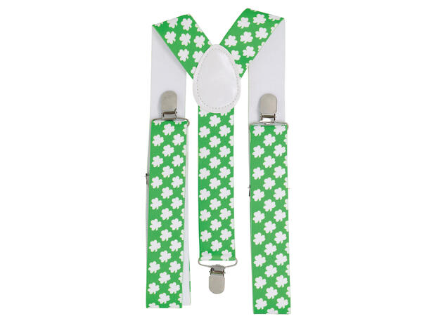 Sæler - St. Patricks Day - Grønn/hvit 1 Par bukseseler til voksen 