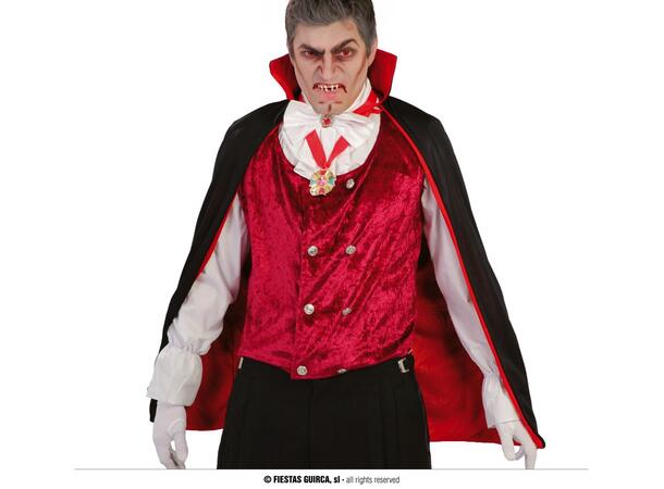 Vampyrkappe til voksen - Rød/sort 1 Kappe i polyester - 90cm 