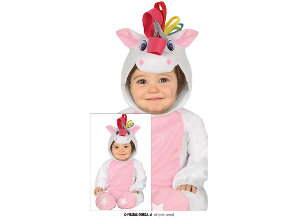 Enhjørning - Onepiece 1 Babykostyme - Str 18-24 Mnd (88cm) 