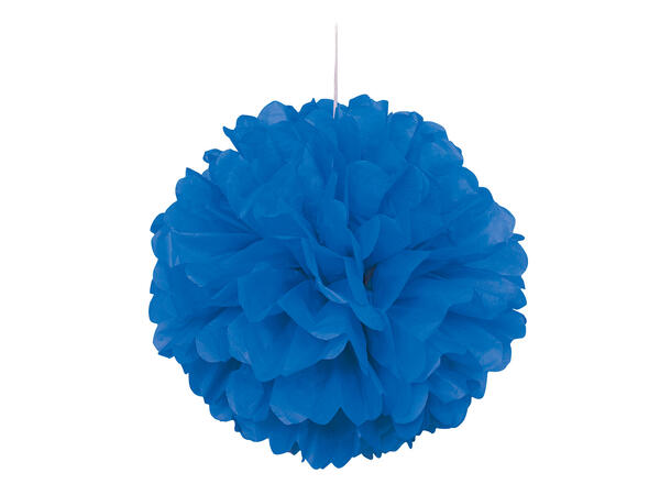 Ensfarget - Mørk Blå 1 Pompom i silkepapir - ca 40cm