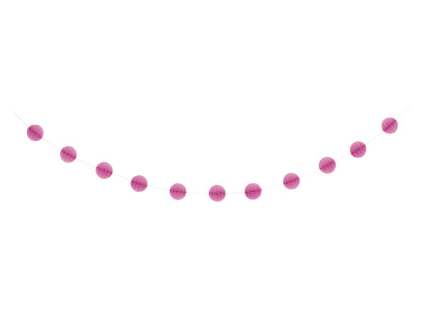 Ensfarget - Mørk Rosa 1 Papirgirlander mini honeycomb - 214cm