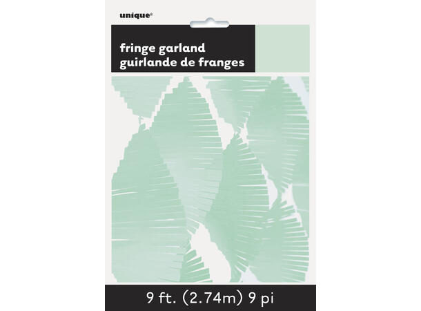 Ensfarget  - Mint 1 Frynsegirlander i papir - 2,7m
