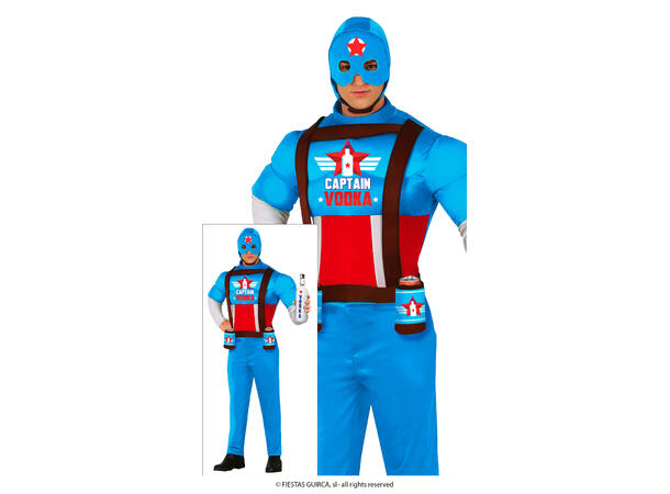Superhelt - Captain Vodka 1 Herrekostyme - Str 48-50 (M) 