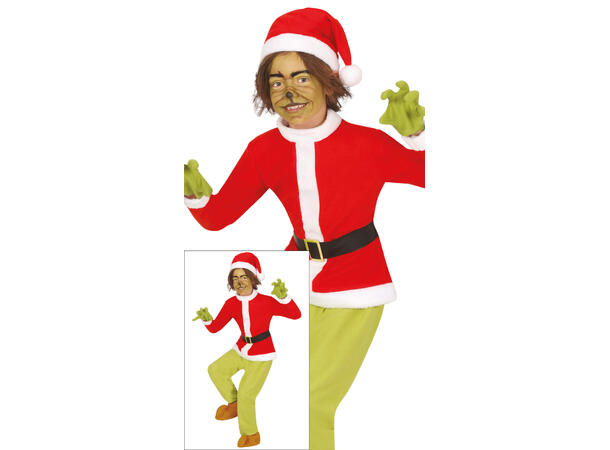 Barnekostyme - Grinch 1 Kostyme til barn - Str 10-12år 