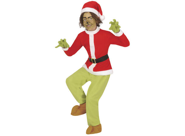 Barnekostyme - Grinch 1 Kostyme til barn - Str 10-12år 