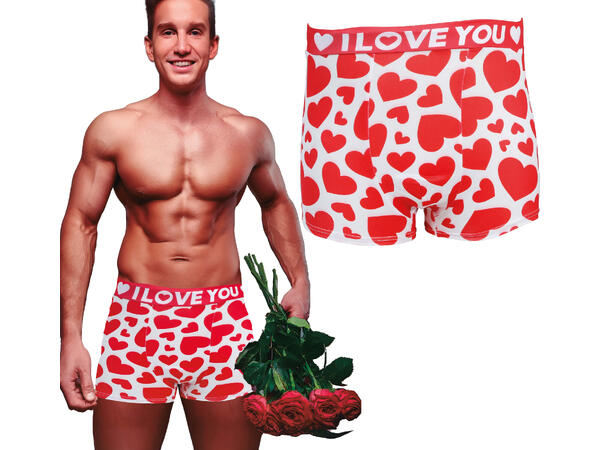Bokser - "I love you" 1 Bokser til herre - Str 52-54 (L) 