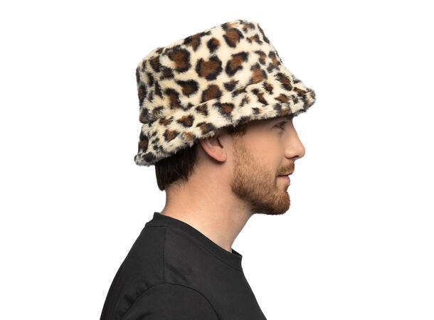 Bøttehatt i plysj - Leopard 1 Bøttehatt til voksen - Onesize 