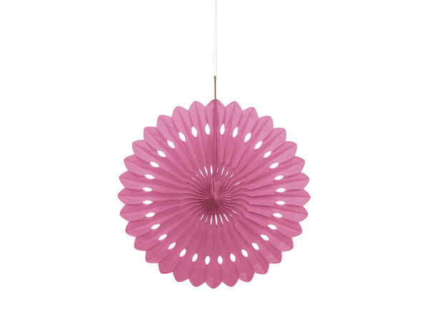 Ensfarget - Mørk Rosa 1 Pyntevifte i papir - 40cm
