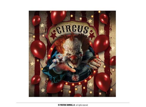 Killer Clown 20 Lunsjservietter - 32x32cm 