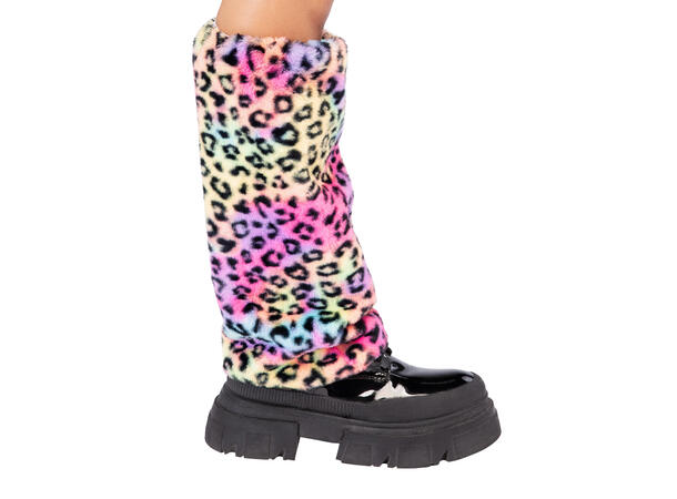 Leggvarmere - Fluffy Candy Leopard 1 Par leggvarmere i kunstig pels 