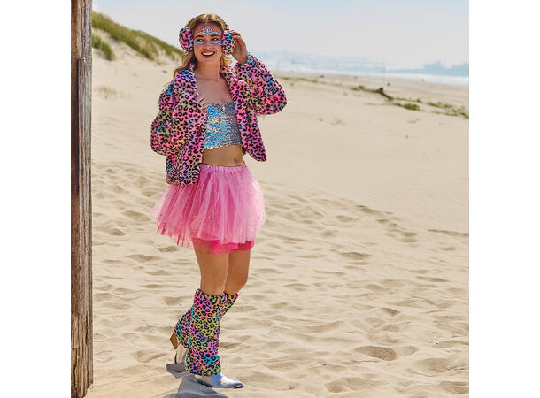 Leggvarmere - Fluffy Candy Leopard 1 Par leggvarmere i kunstig pels 