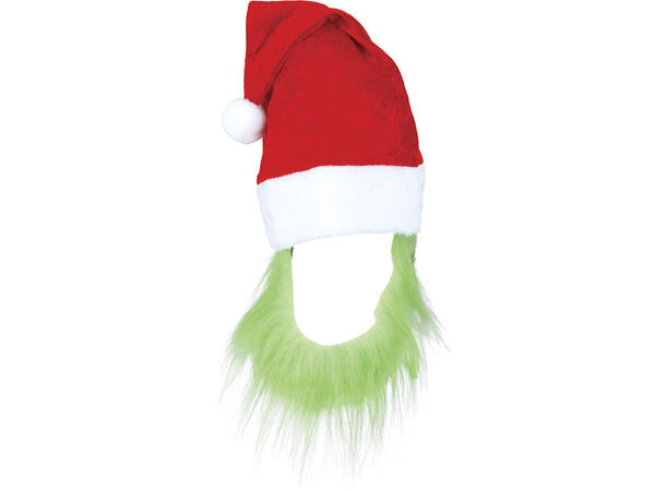 Lue m/Skjegg - Grønn - Grinch 1 Lue med skjegg - Onesize 