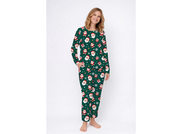 Pysjamas 2 deler - Jul - Grønn 1 Damepysjamas - Str 44-66 (XL) 