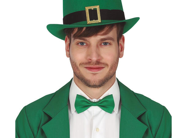 Sløyfe - St. Patricks day - Grønn 1 Tversoversløyfe - 11cm 