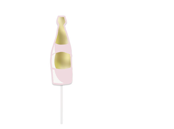 Utdrikningslag Dame - Rosa og Gull 10 Photoprops i papir på pinne 