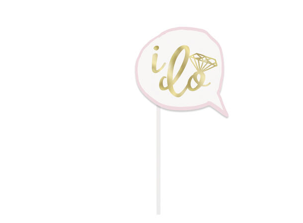 Utdrikningslag Dame - Rosa og Gull 10 Photoprops i papir på pinne