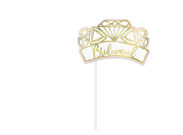 Utdrikningslag Dame - Rosa og Gull 10 Photoprops i papir på pinne 