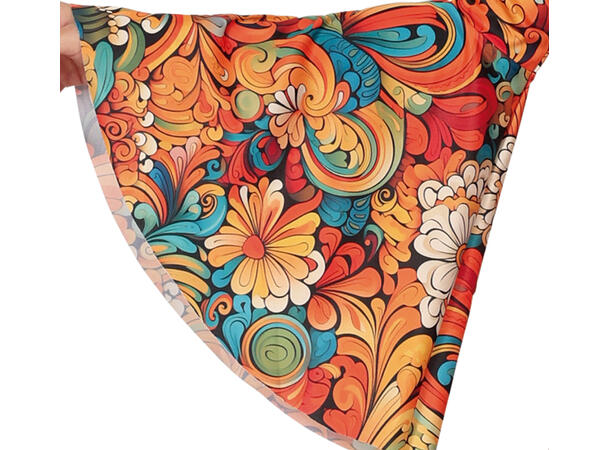 70-talls kjole - Flower Power 1 Damekostyme - Str 42-44 (L) 