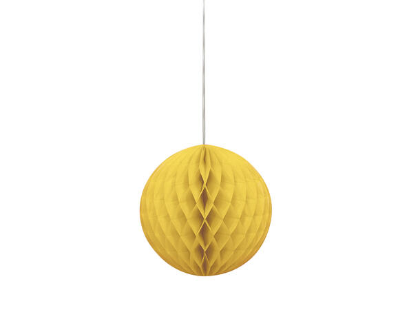Ensfarget - Gul 1 Honeycomb ball i papir - 20cm