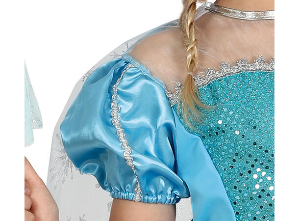 Isprinsesse - Kjole og kappe - Lyseblå 1 Barnekostyme - Str 3-4 År (109cm) 