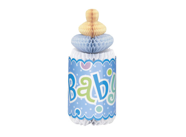 Babyshower - Blå Prikker 1 Papirdekorason Honeycomb - 30cm