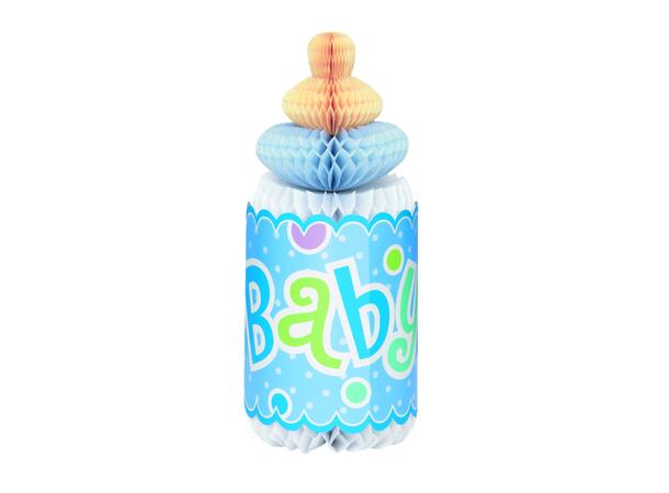 Babyshower - Blå Prikker 1 Papirdekorason Honeycomb - 30cm