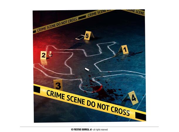 Crime Scene - Dekorsett 1 Dekorsett i 9 deler m/Sperrebånd 