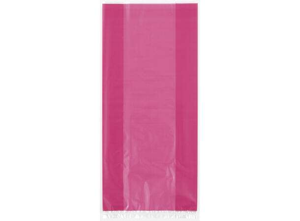 Ensfargede Cellofanposer - Mørk Rosa 30 Cellofanposer - 28x13cm, inkl lukkere