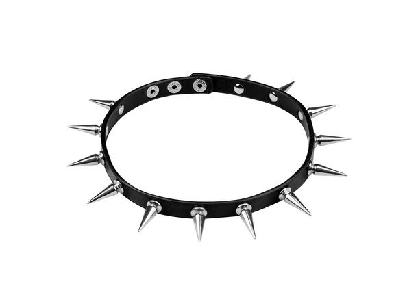 Halskjede m/nagler - Deluxe - Sort/sølv 1 Halskjede i metall/kunstskinn 